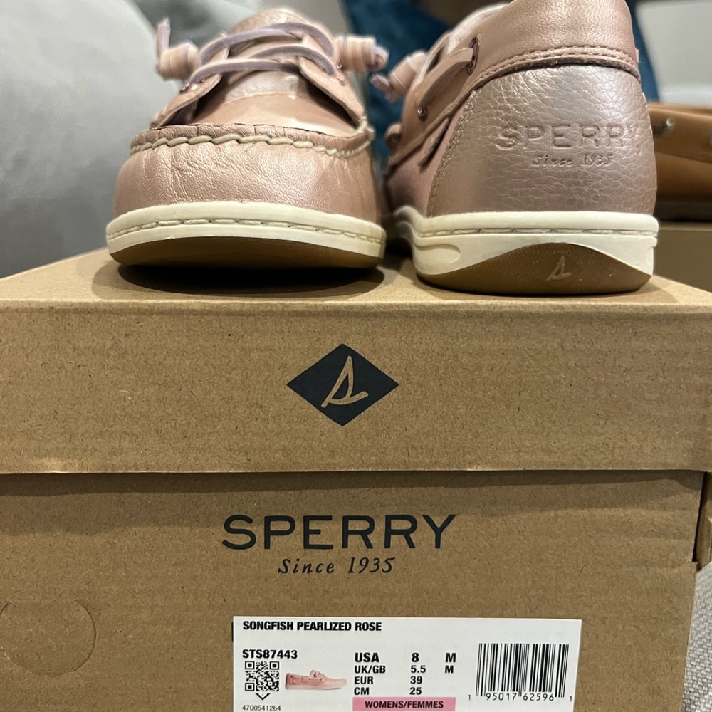 Womens sperry shoes rose gold